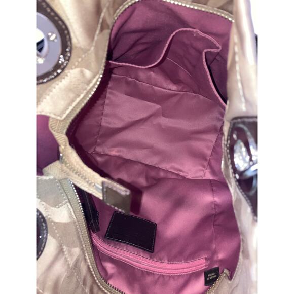 COACH 14449 LARGE TAN, BROWN SIGNAUTE PRINT SHOULDER BAG - Picture 12 of 16